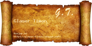 Glaser Timon névjegykártya